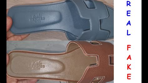 difference between fake and original hermes slippers